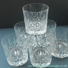 Load image into Gallery viewer, SET OF SIX. Edinburgh Crystal Large Old Fashioned Whisky Tumblers. LOMOND PATTERN 3 1/4 inches
