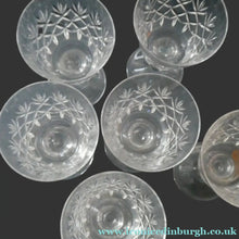 Load image into Gallery viewer, Set of Six Matching LARGE Edinburgh Crystal Wine Goblets: 6 3/4 inches (Unidentified Pattern)
