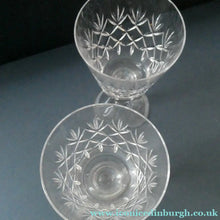 Load image into Gallery viewer, Set of Six Matching LARGE Edinburgh Crystal Wine Goblets: 6 3/4 inches (Unidentified Pattern)
