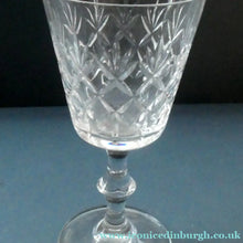 Load image into Gallery viewer, Set of Six Matching LARGE Edinburgh Crystal Wine Goblets: 6 3/4 inches (Unidentified Pattern)
