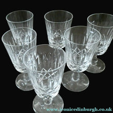 Load image into Gallery viewer, EDINBURGH CRYSTAL. Set of SIX Matching Sherry or Liqueur Glasses. Appin Pattern

