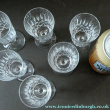 Load image into Gallery viewer, EDINBURGH CRYSTAL. Set of SIX Matching Sherry or Liqueur Glasses. Appin Pattern
