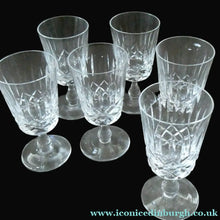 Load image into Gallery viewer, EDINBURGH CRYSTAL. Set of SIX Matching Sherry or Liqueur Glasses. Appin Pattern
