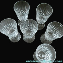 Load image into Gallery viewer, EDINBURGH CRYSTAL. Set of SIX Matching Sherry or Liqueur Glasses. Appin Pattern
