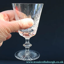 Load image into Gallery viewer, PAIR of Vintage 1960s Edinburgh Port or Sherry Glasses. STAR OF EDINBURGH Pattern. 5 inches
