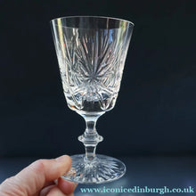 Load image into Gallery viewer, PAIR of Vintage 1960s Edinburgh Port or Sherry Glasses. STAR OF EDINBURGH Pattern. 5 inches
