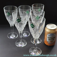 Load image into Gallery viewer, Edinburgh Crystal. Six Tall Sparkling White WineGlasses. Ayr Pattern. 7 3/8 inches - VINTAGE CRYSTAL GLASSES
