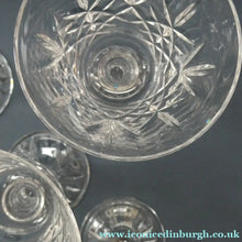Load image into Gallery viewer, Vintage SET of SIX Edinburgh Crystal Goblets. LOMOND PATTERN (Square Bowl). 5 1/2 inches

