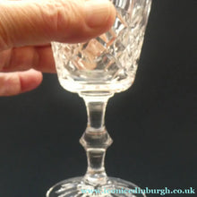 Load image into Gallery viewer, Vintage SET of SIX Edinburgh Crystal Goblets. LOMOND PATTERN (Square Bowl). 5 1/2 inches
