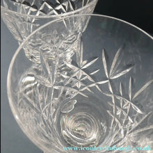 Load image into Gallery viewer, Vintage SET of SIX Edinburgh Crystal Goblets. LOMOND PATTERN (Square Bowl). 5 1/2 inches

