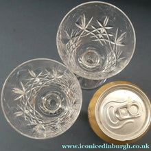 Load image into Gallery viewer, Vintage SET of SIX Edinburgh Crystal Goblets. LOMOND PATTERN (Square Bowl). 5 1/2 inches
