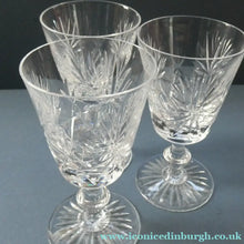 Load image into Gallery viewer, 5 1/8 inches. Star of Edinburgh Crystal Glasses for Claret or Small White Wine. Only 3
