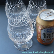 Load image into Gallery viewer, EDINBURGH CRYSTAL. THREE Large Brandy Glasses. Appin Pattern. 4 1/2 inches


