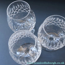 Load image into Gallery viewer, EDINBURGH CRYSTAL. THREE Large Brandy Glasses. Appin Pattern. 4 1/2 inches

