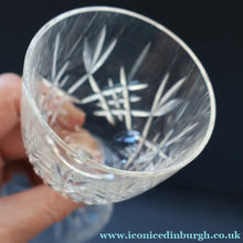 Load image into Gallery viewer, EDINBURGH CRYSTAL. THREE Small Wine Glasses LOMOND PATTERN (Round Bowl). 4 3/4 inches
