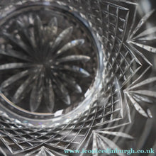 Load image into Gallery viewer, Edinburgh Crystal. Three Stylish Whisky Tumblers. Unidentified Pattern. 3 1/4 inches - VINTAGE CRYSTAL GLASSES
