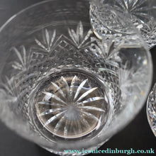 Load image into Gallery viewer, Edinburgh Crystal. Three Stylish Whisky Tumblers. Unidentified Pattern. 3 1/4 inches - VINTAGE CRYSTAL GLASSES
