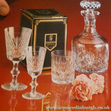 Load image into Gallery viewer, EDINBURGH CRYSTAL. Vintage 1980s Mallet Shape Whisky Decanter STAR OF EDINBURGH Pattern

