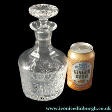 Load image into Gallery viewer, EDINBURGH CRYSTAL. Vintage 1980s Mallet Shape Whisky Decanter STAR OF EDINBURGH Pattern
