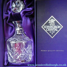 Load image into Gallery viewer, EDINBURGH CRYSTAL. Vintage 1980s Mallet Shape Wine  Decanter BOXED with Etched Signature
