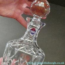Load image into Gallery viewer, EDINBURGH CRYSTAL. Vintage 1980s Mallet Shape Wine  Decanter BOXED with Etched Signature
