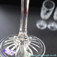 Load image into Gallery viewer, Edinburgh Crystal. Vintage Four Tall CHAMPAGNE Flute Glasses. Kelso Pattern. 8 1/4 inches - VINTAGE CRYSTAL GLASSES
