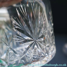 Load image into Gallery viewer, EDINBURGH CRYSTAL. Vintage PAIR of 1980s Mallet Shape Whisky Decanters STAR OF EDINBURGH Pattern
