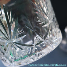 Load image into Gallery viewer, EDINBURGH CRYSTAL. Vintage PAIR of 1980s Mallet Shape Whisky Decanters STAR OF EDINBURGH Pattern
