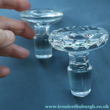 Load image into Gallery viewer, EDINBURGH CRYSTAL. Vintage PAIR of 1980s Mallet Shape Whisky Decanters STAR OF EDINBURGH Pattern
