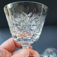 Load image into Gallery viewer, EDINBURGH CRYSTAL. Vintage PAIR of Champagne Coups / Tall Sherbet Glasses. STAR OF EDINBURGH Pattern: 5 1/8 inches

