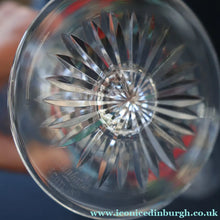 Load image into Gallery viewer, EDINBURGH CRYSTAL. Vintage PAIR of Champagne Coups / Tall Sherbet Glasses. STAR OF EDINBURGH Pattern: 5 1/8 inches
