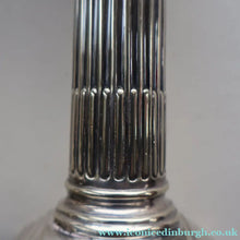 Load image into Gallery viewer, EDWARDIAN: Fine Pair of William Hutton &amp; Sons (Sheffield) Silver Plated Dwarf Corinthian Column Candlesticks
