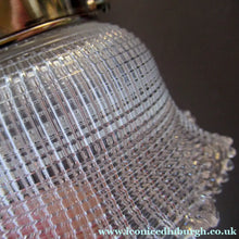Load image into Gallery viewer, Antique Glass Holophane Glass Hanging Light Shade

