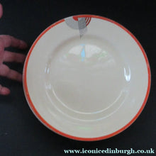 Load image into Gallery viewer, EIGHT AVAILABLE. Stylish Geometric ROYAL DOULTON Orange &amp; Black TANGO Pattern Dessert Plates. 9 1/2 inches - British
