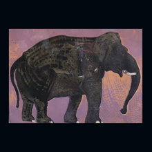 Load image into Gallery viewer, AMERICAN ART. Robert Rivers: Large 1999 Limited Edition Etching Printed in Colour Using Three Plates.  Entitled "Elephant in Purple Garden". FRAMED

