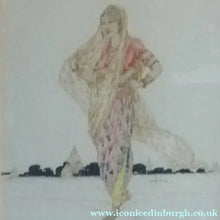 Load image into Gallery viewer, Elyse Ashe Lord (1900 - 1971). Rare 1930s LARGE Original Watercolour Painting. Indian Lady with Bird - British Art
