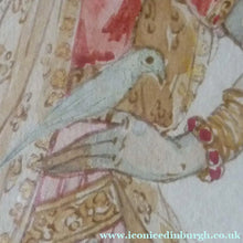 Load image into Gallery viewer, Elyse Lord 1930s Original WATERCOLOUR. Indian Lady Holding a Bird
