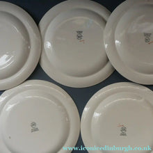 Load image into Gallery viewer, Vintage 1950s Wedgwood FIVE DESSERT PLATES. Persephone / Harvest Festival Pattern with Stylised Fish
