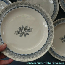Load image into Gallery viewer, Vintage 1950s Wedgwood FIVE DESSERT PLATES. Persephone / Harvest Festival Pattern with Stylised Fish
