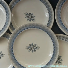 Load image into Gallery viewer, Vintage 1950s Wedgwood SIX SMALL SIDE PLATES. Persephone / Harvest Festival Pattern with Stylised Fish. 7 inches

