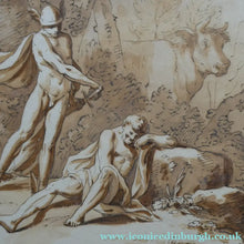 Load image into Gallery viewer, 18th Century European School Pen and Ink Mercury and Argus
