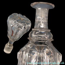 Load image into Gallery viewer, EXCEPTIONAL Victorian Bell Decanter with Original Stopper with Facet Cut Ribbing: 13 1/2 inches in height
