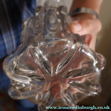 Load image into Gallery viewer, EXCEPTIONAL Victorian Bell Decanter with Original Stopper with Facet Cut Ribbing: 13 1/2 inches in height
