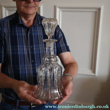Load image into Gallery viewer, EXCEPTIONAL Victorian Bell Decanter with Original Stopper with Facet Cut Ribbing: 13 1/2 inches in height
