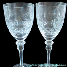 Load image into Gallery viewer, Rogaska Tall Red Wine Crystal Glasses Queen Pattern Vintage

