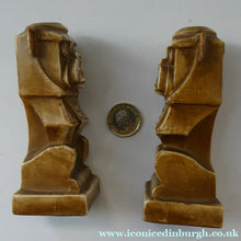Load image into Gallery viewer, Rare 1920s Scafer Vater Cubist Candlesticks Pair of Bulldogs

