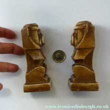Load image into Gallery viewer, Rare 1920s Scafer Vater Cubist Candlesticks Pair of Bulldogs
