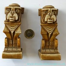 Load image into Gallery viewer, Rare 1920s Scafer Vater Cubist Candlesticks Pair of Bulldogs
