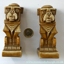 Load image into Gallery viewer, Rare 1920s Scafer Vater Cubist Candlesticks Pair of Bulldogs
