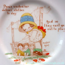 Load image into Gallery viewer, EXTREMELY RARE 1920s Paragon Beatrice Mallet Children's Side Plate: Pam's Washed Her Dollies Clothes
